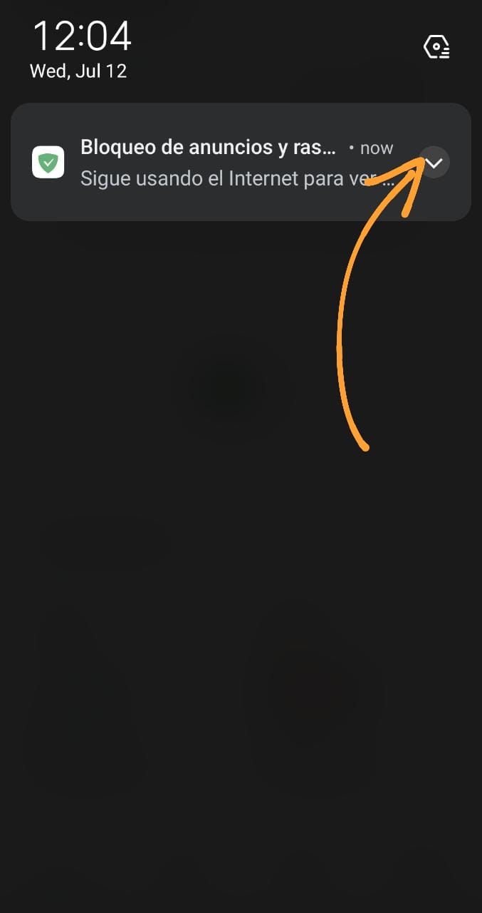 Expande la notificaci&oacute;n de AdGuard en la pantalla de notificaciones *mobile_border