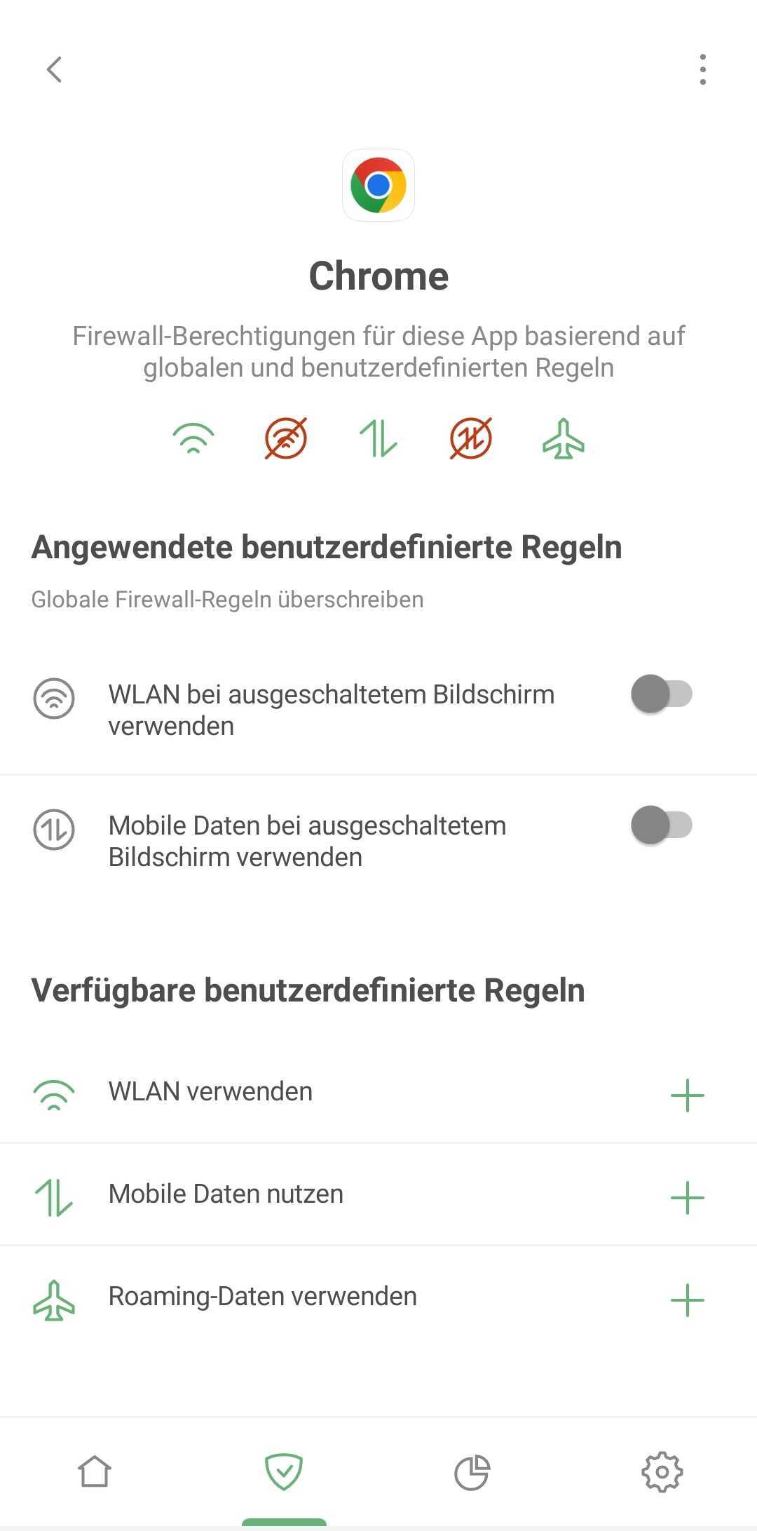 Firewall-Regeln: Chrome