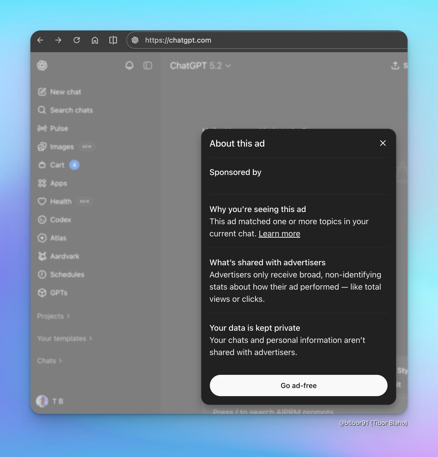 "About" menu