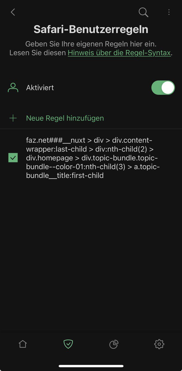 Benutzerregeln *mobile