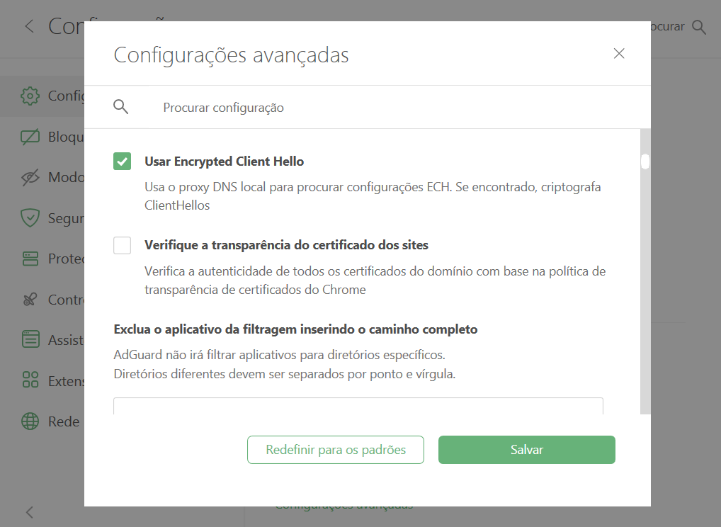 Uso da funcionalidade Encrypted ClientHello