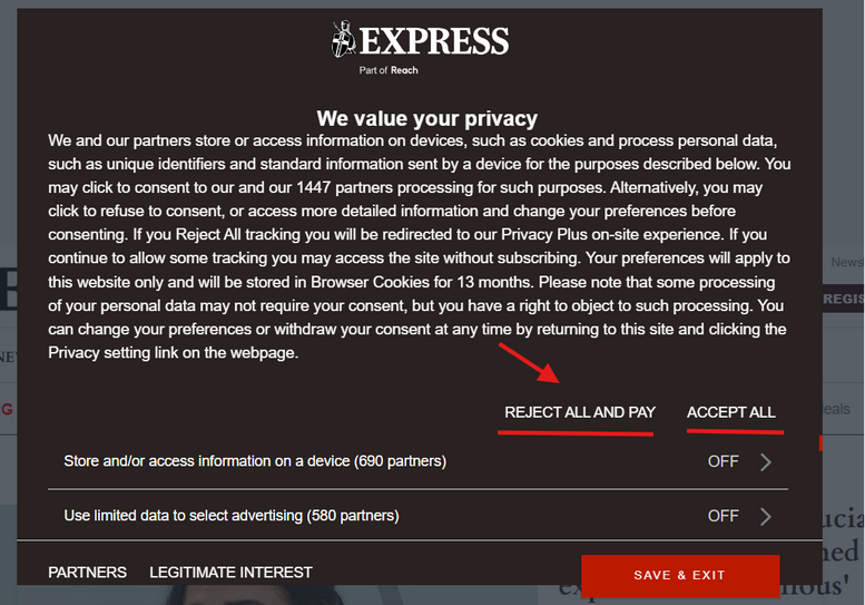 Expressのプライバシー通知の詳細