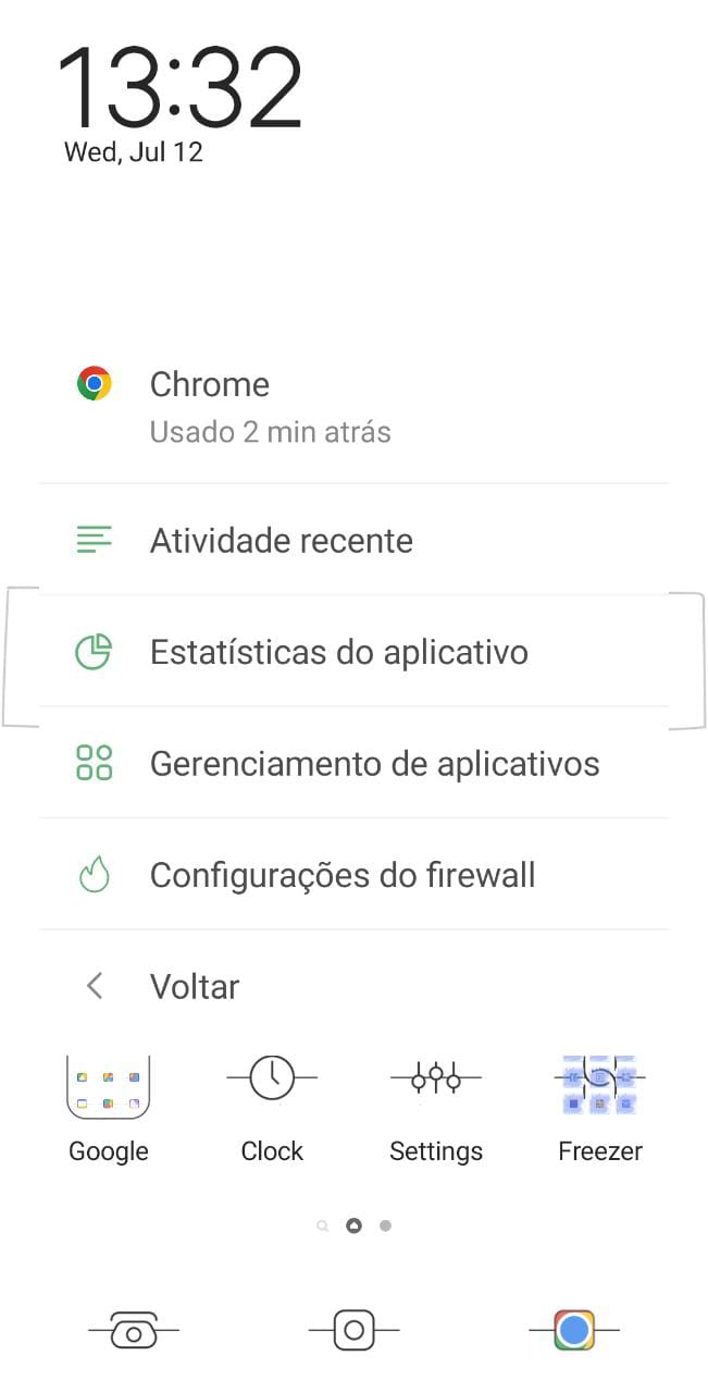 Atividade recente de um app *mobile_border
