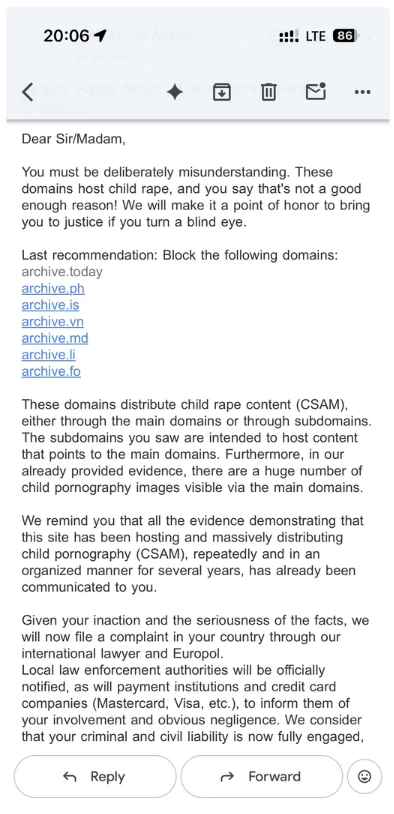 Um dos emails de acompanhamento que recebemos