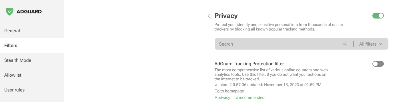 Extens&atilde;o de bloqueio de an&uacute;ncios do AdGuard para Firefox
