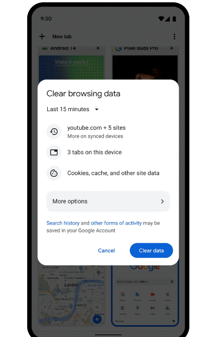 Google introduce nueva opci&oacute;n de eliminaci&oacute;n de datos de navegaci&oacute;n