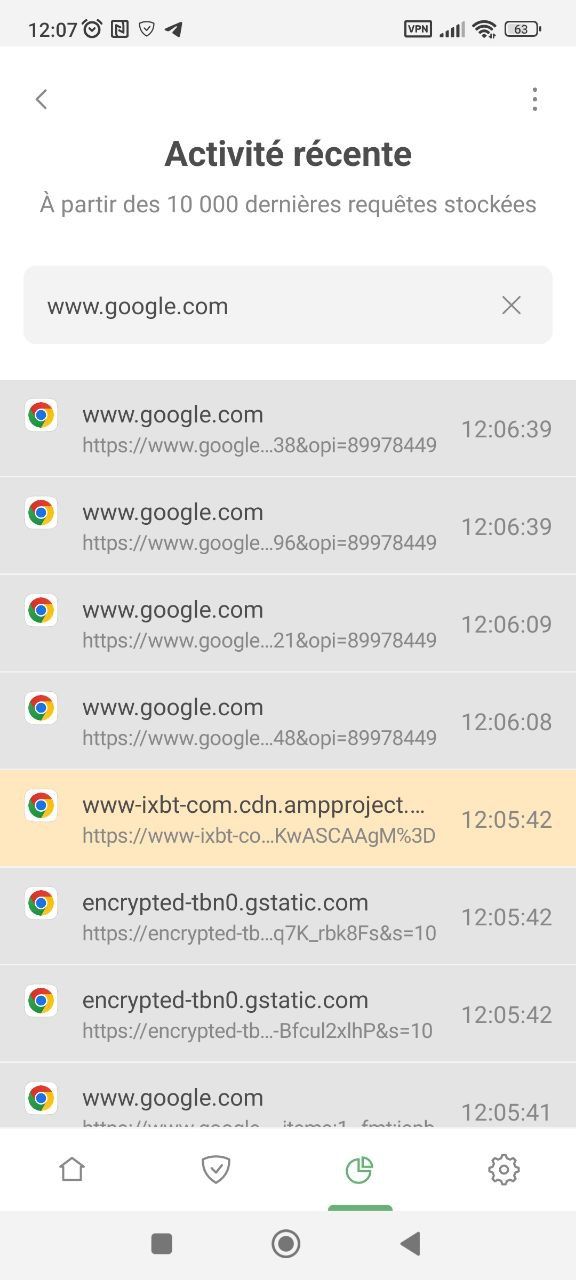 Activité récente des apps *mobile_border
