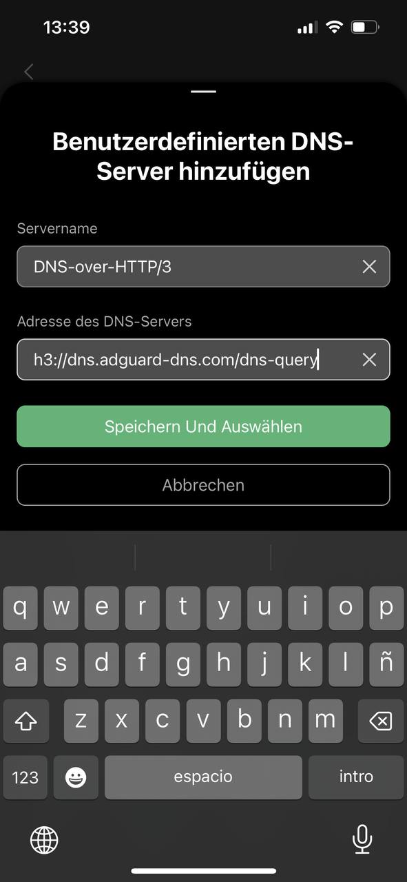 Das Hinzuf&uuml;gen vom DNS-Server *mobile