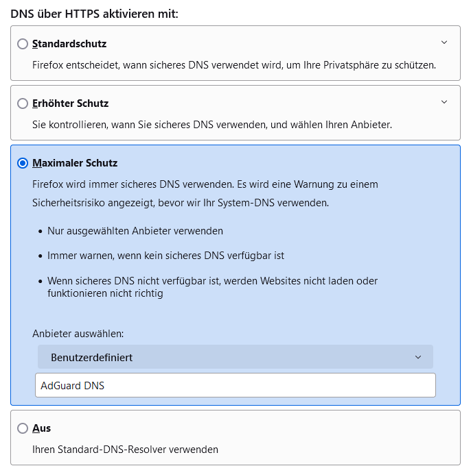 Firefox: AdGuard DNS