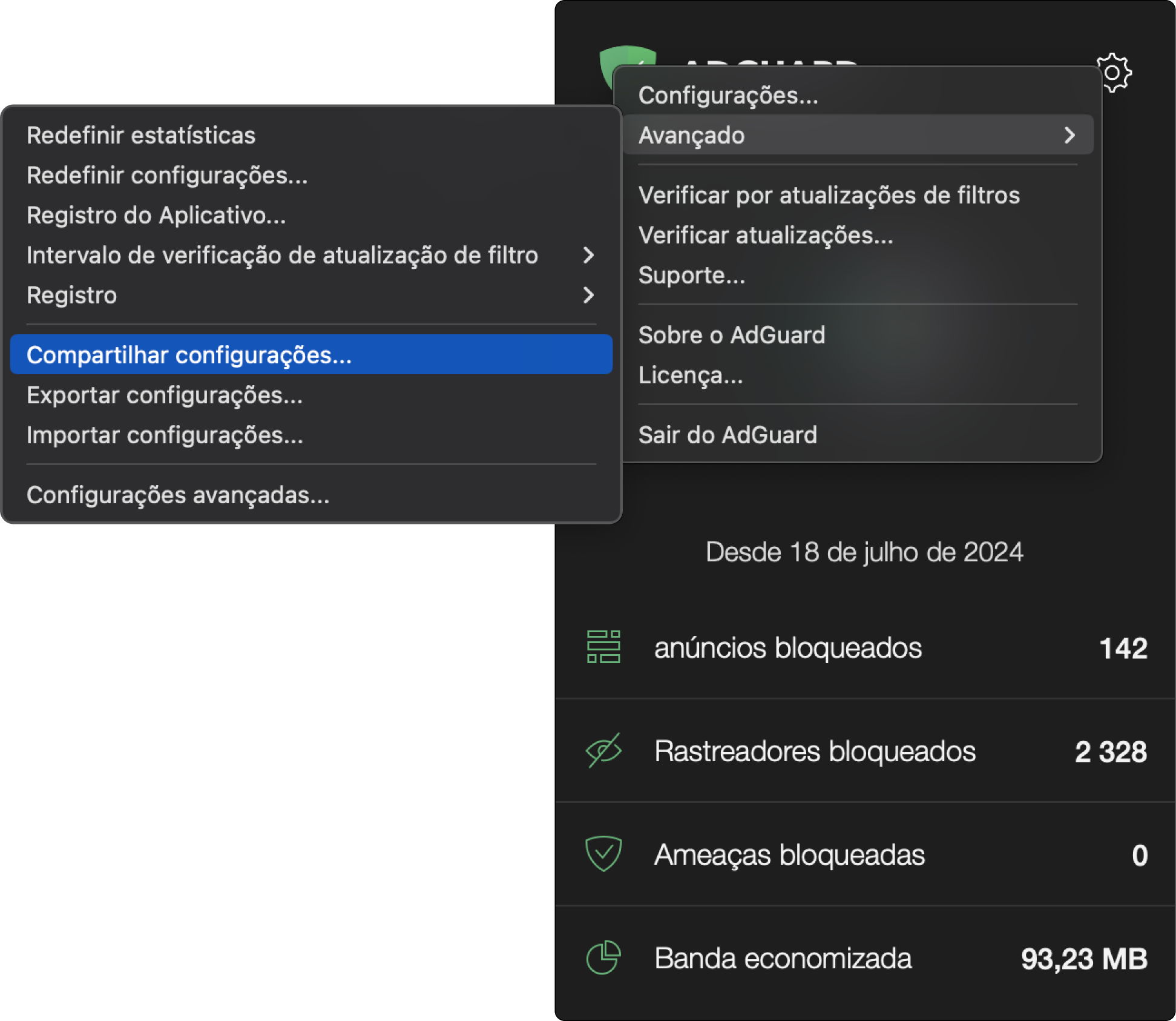 Como compartilhar configura&ccedil;&otilde;es