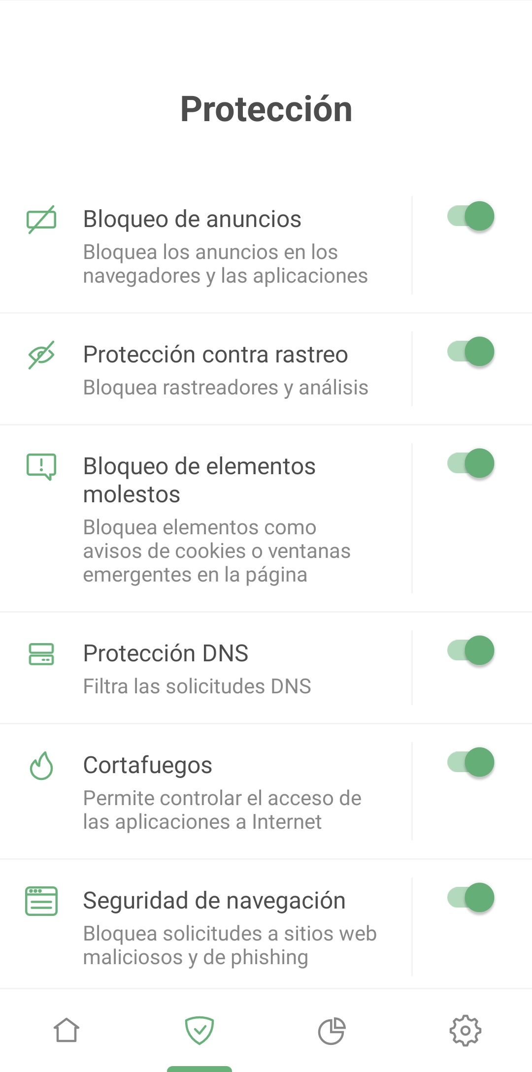 La secci&oacute;n Protecci&oacute;n *mobile_border