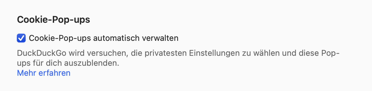 DuckDuckGo: Cookies verwalten