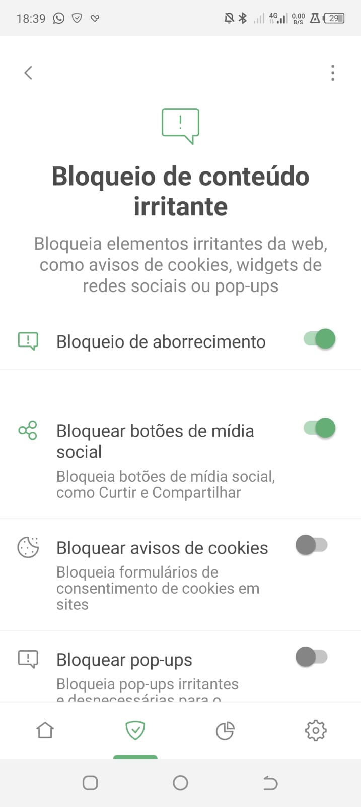 Bloqueio de aborrecimentos *mobile_border