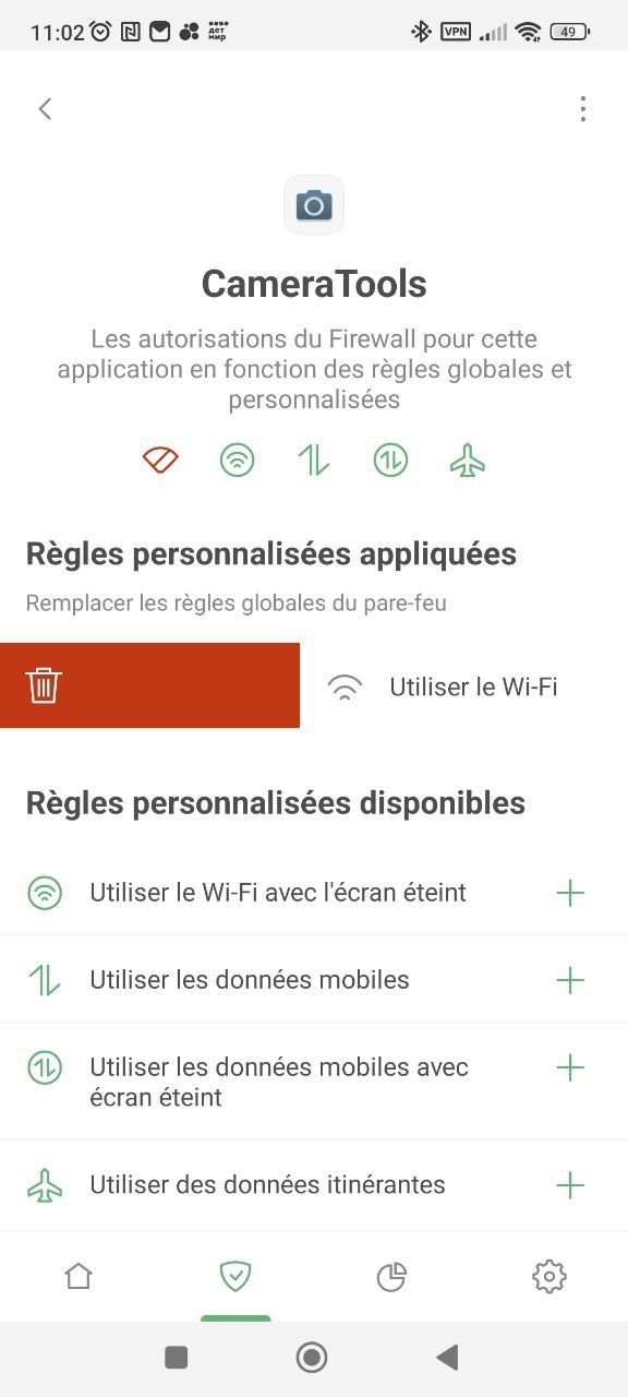 Suppression d'une règle *mobile_border