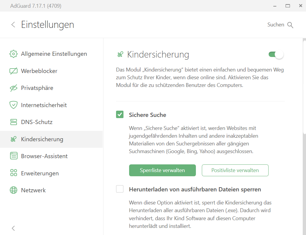 Kindersicherung unter Windows