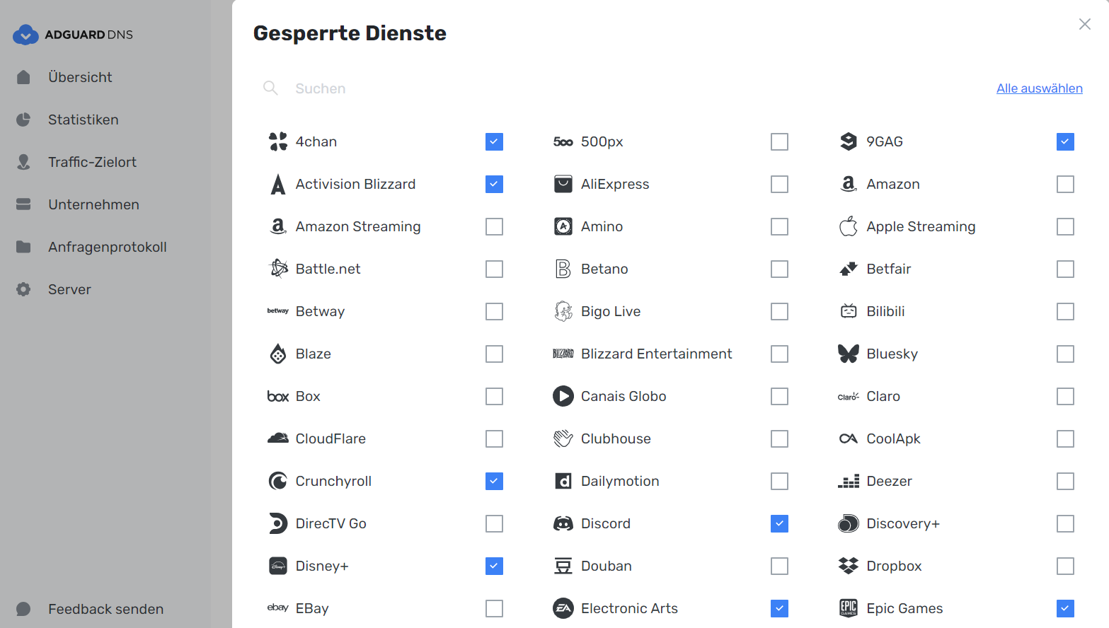 Domains gesperrt