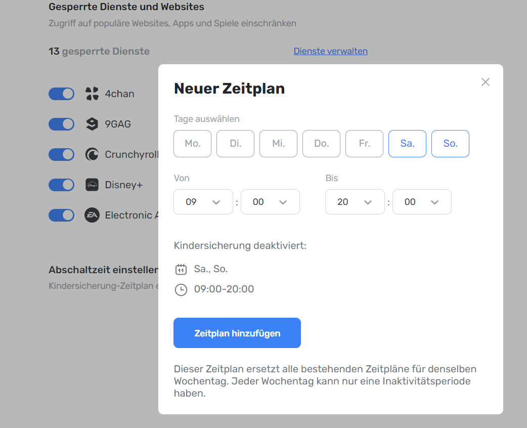 Zeitplan