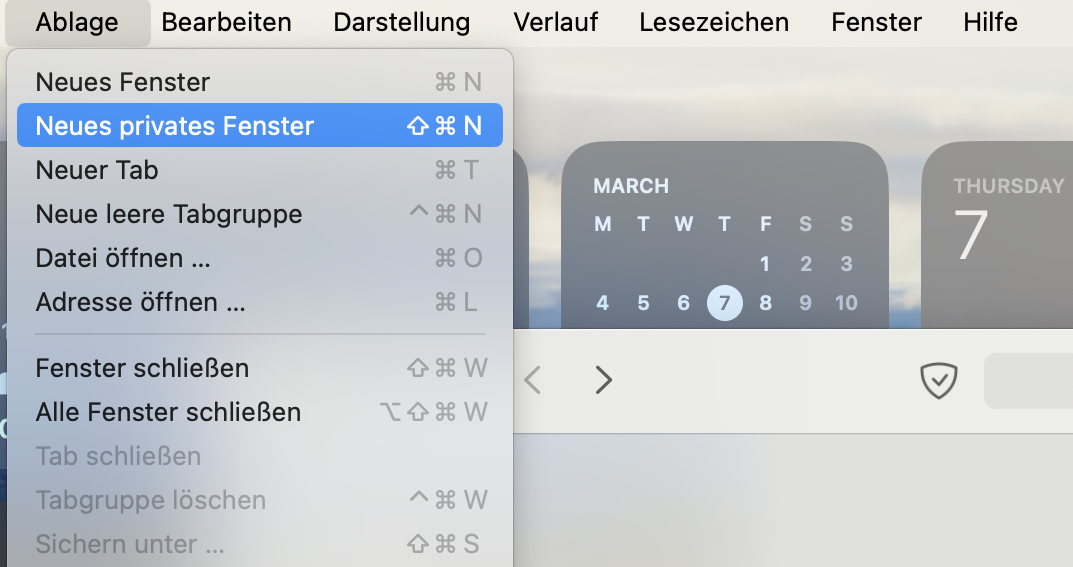 Safari: Privates Surfen