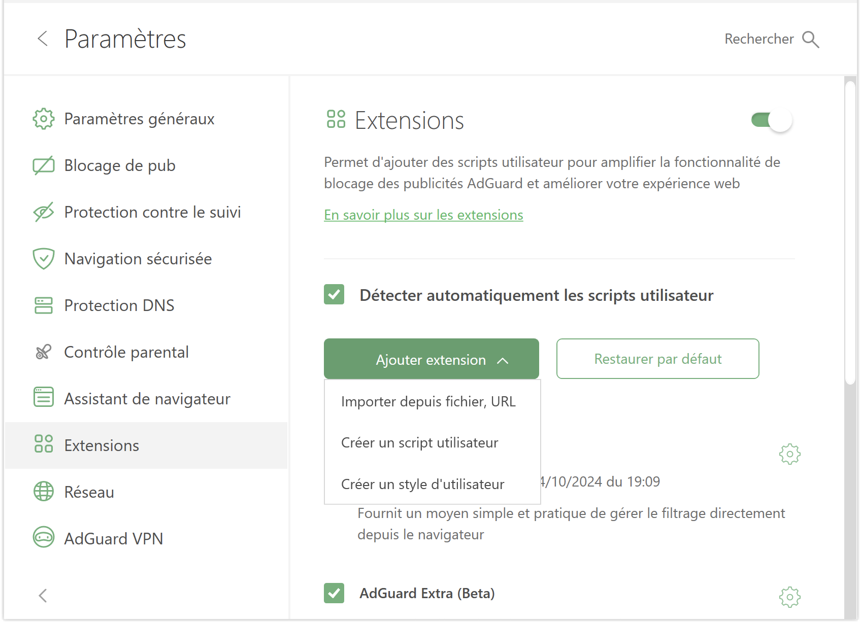 Ajout d&rsquo;extension *border