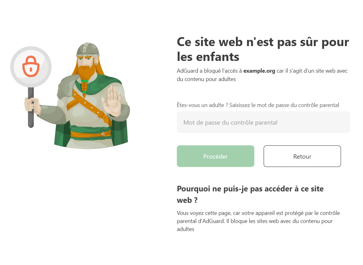 Site web bloqu&eacute; par le Contr&ocirc;le Parental *border